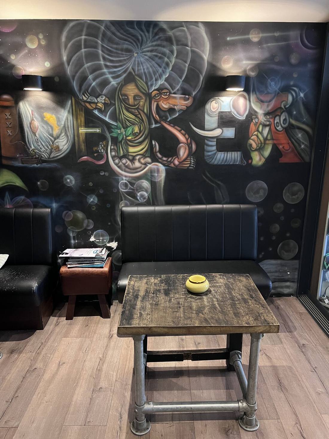 A wall mural with the BSEA letters worked into the artwork